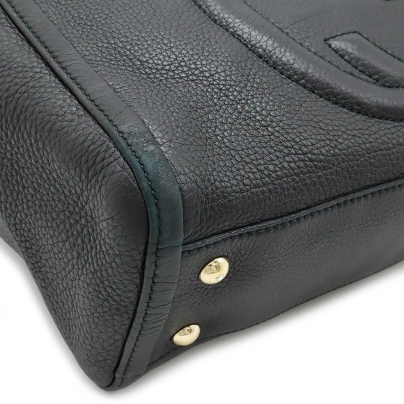 GUCCI Soho Interlocking G Tote Bag Black Leather 282307 - Picture 4 of 10